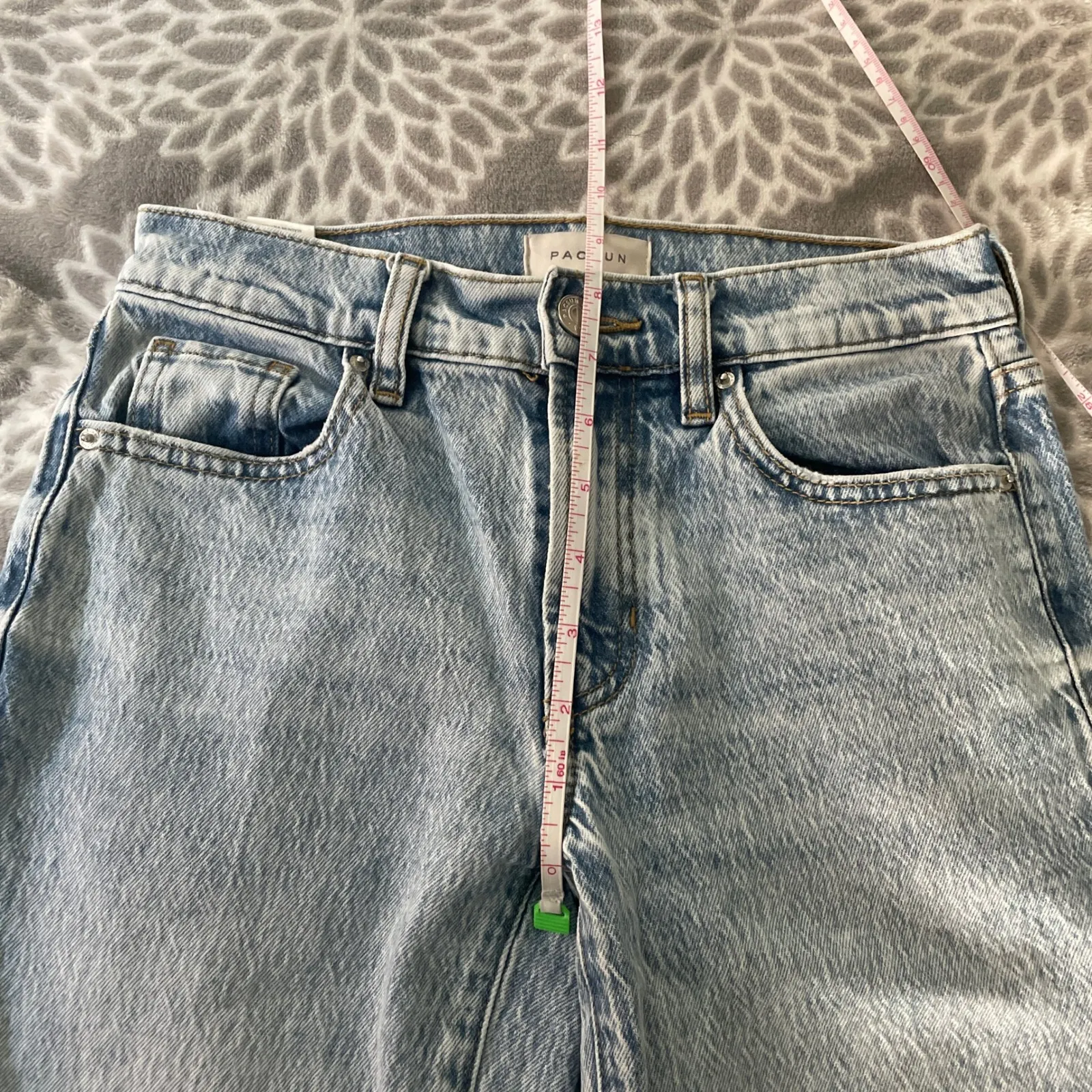 Pacsun 90s Straight Leg Womens Jeans Size 23 Light Wash Frayed Hem Beachy Casual Blue - Image 6