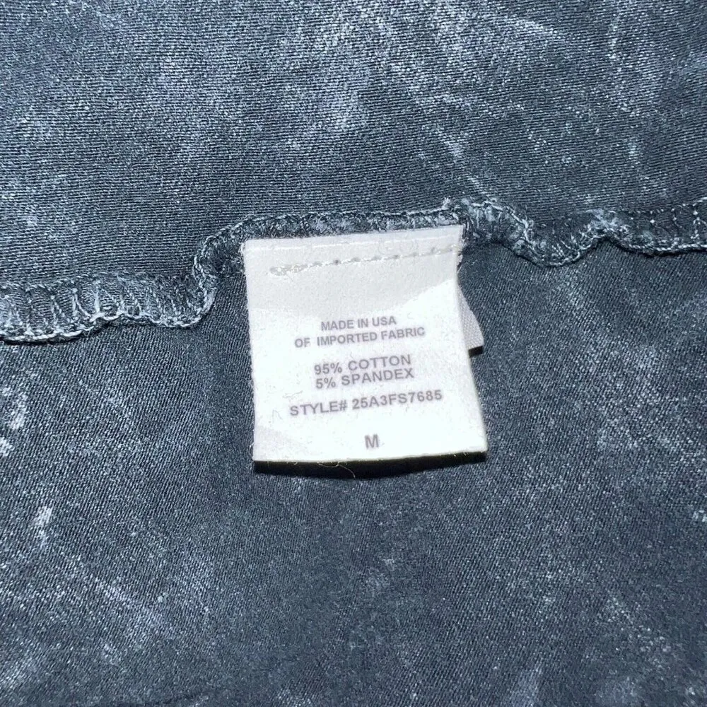 LA Hearts Skirt Womens Medium Elastic Waist Flare Mini Black Bleach Tie Dye - Image 3