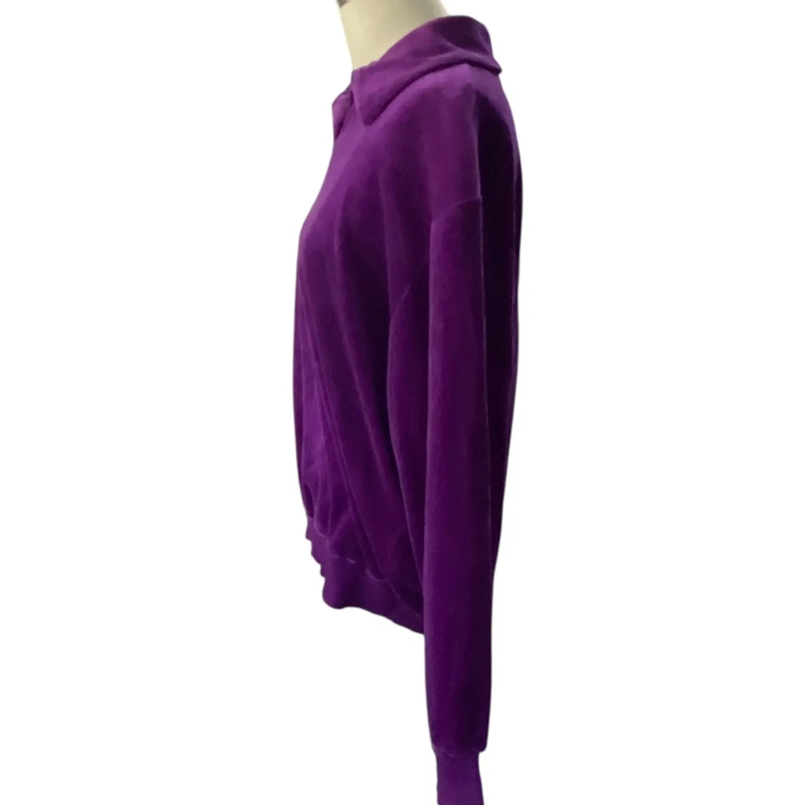 VINTAGE 90’s Lizsport Purple velvet velour pullover Top NEW Size LARGE - Image 3