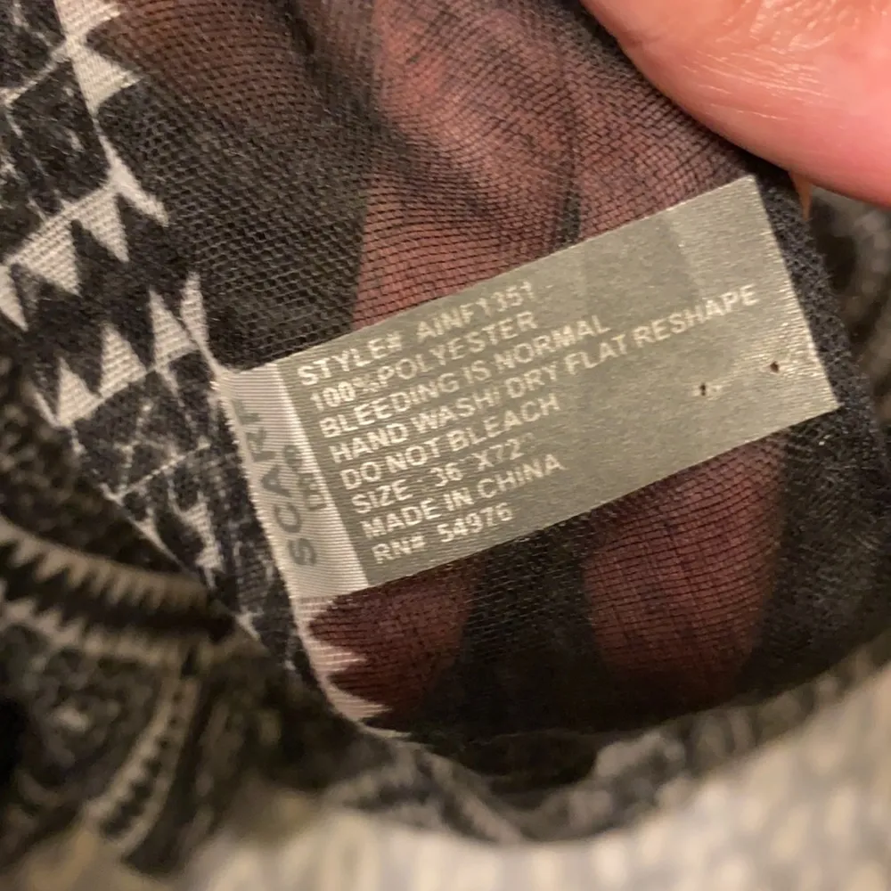 Black and white print oversized infinity scarf - Image 6