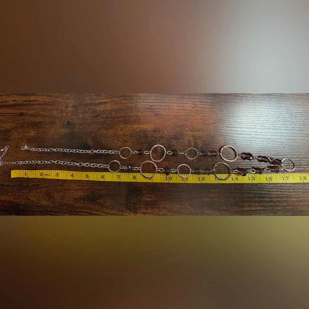 Mixit Silver and Purple Geometric Necklace - Image 6