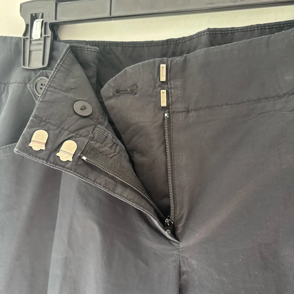 Theory Black Cropped Cotton Dress Pant Trouser Slack Relaxed Fit - Image 7