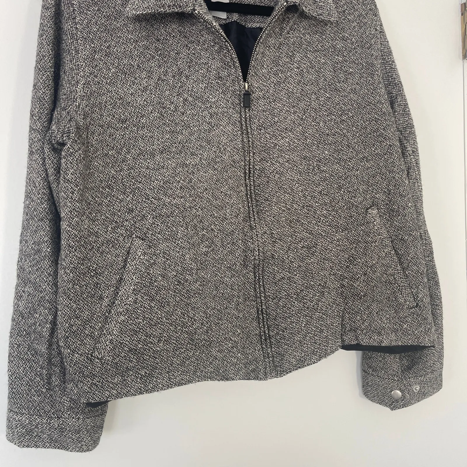 Liz Claiborne Lizsport Silk Wool Blend Tweed Jacket Blazer‎ Full Zip Women's XL - Image 2