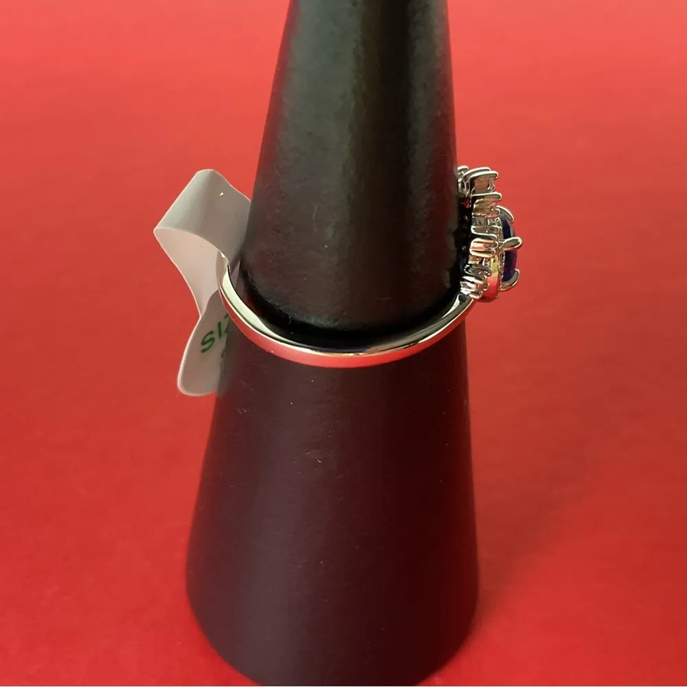 Bomb Party RBP3954 “Plenty of Sunshine” LC Sapphire on Rhodium Size 8 Ring NWT - Image 2