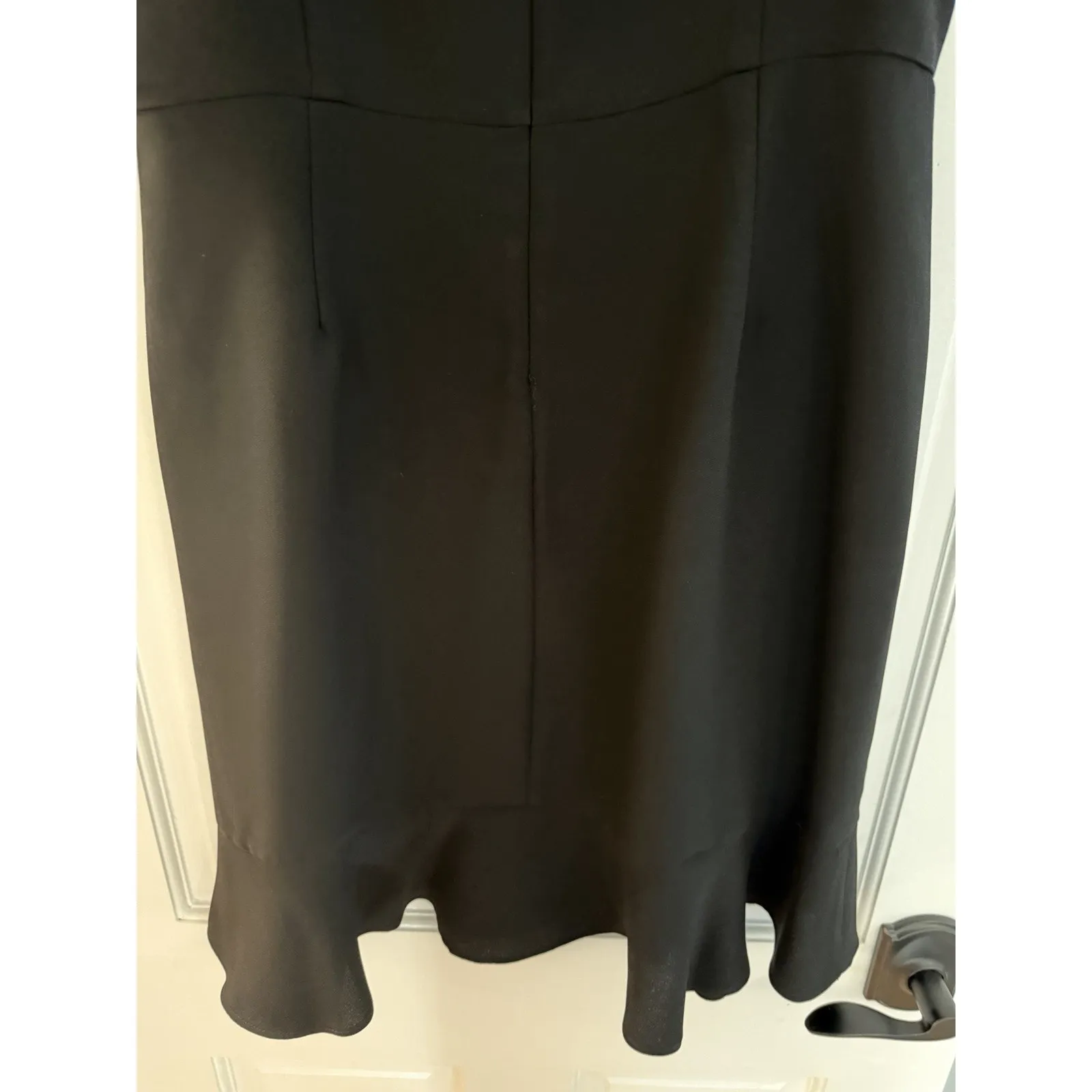 Nanette Lepore 12 Dress Sleeveless Lace Trim Cascading Front Ruffle Flared Hem - Image 11