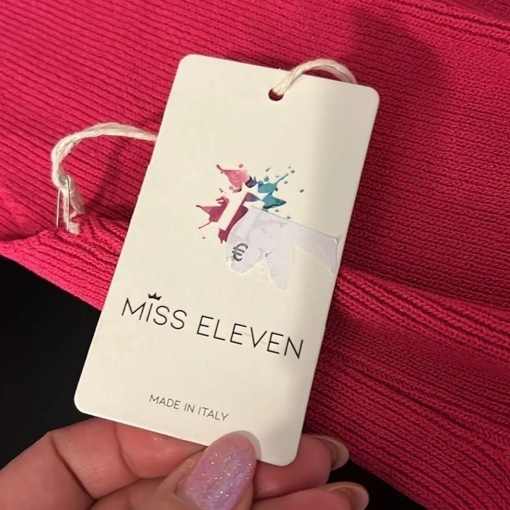 Miss Eleven midriff cut out sweater dress, midi bodycon, stretchy, Large,NWT Pink - Image 8