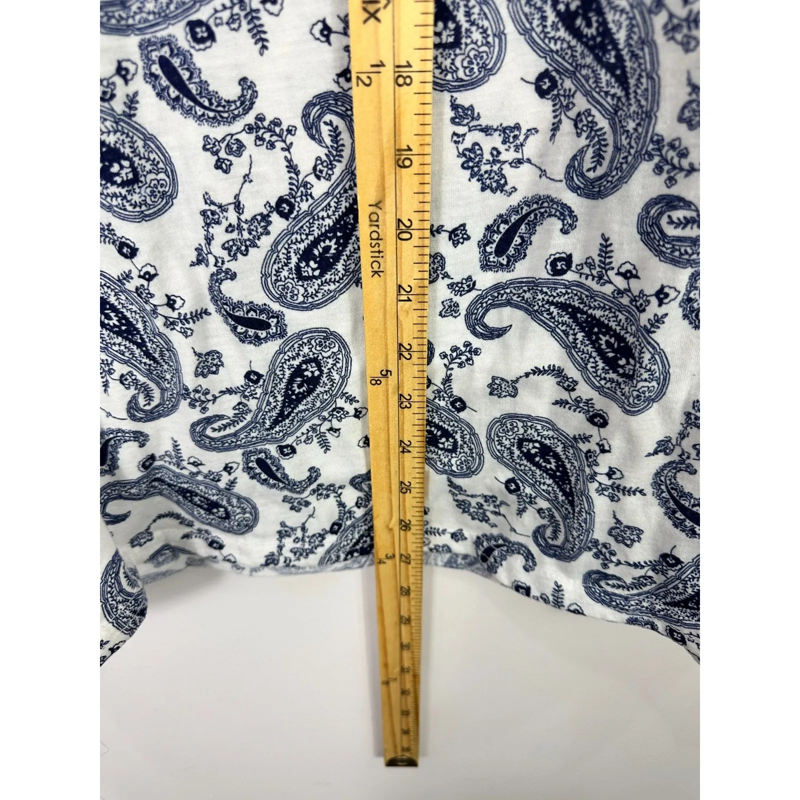 Siren Lily Top 2X Blue White Paisley Boho Lace Trim Eyelet Cottagecore Feminine - Image 4