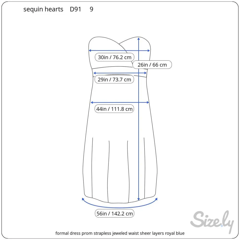 formal dress prom strapless jeweled waist sheer layers royal blue - Image 13