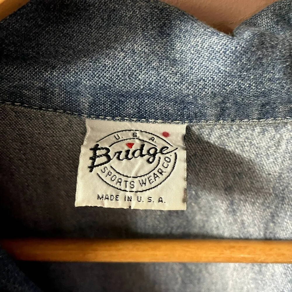 Vintage Bridge Sportswear Denim Embroidered Button - Image 4