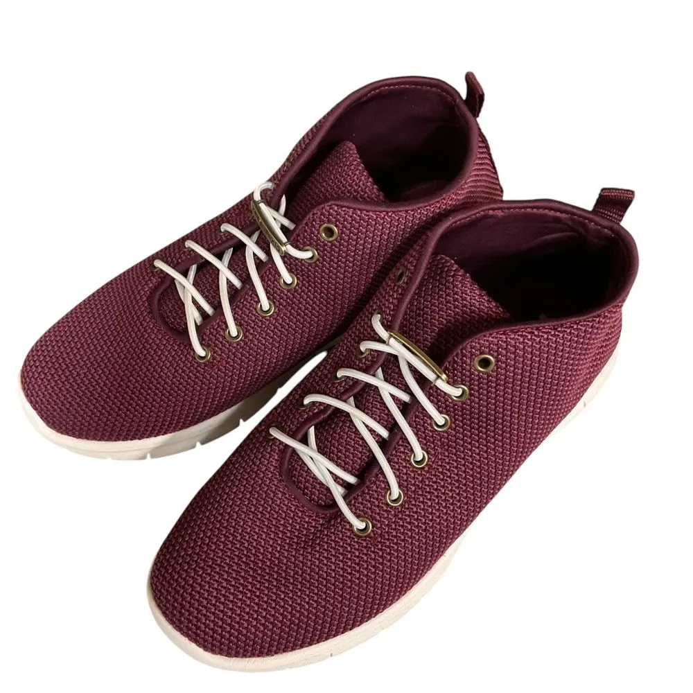 Zee Alexis Kerrigan Women's Red Burgundy‎ High Top Bungee Lace Sneakers Size 7 - Image 4