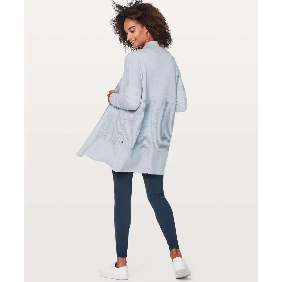 Lululemon Sit In Lotus Wrap II Wool Cardigan in Heathered Starlight size 2 - Image 2