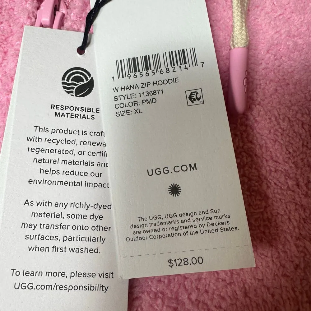 Ugg Pink Hana Zip Hoodie NEW - Image 5