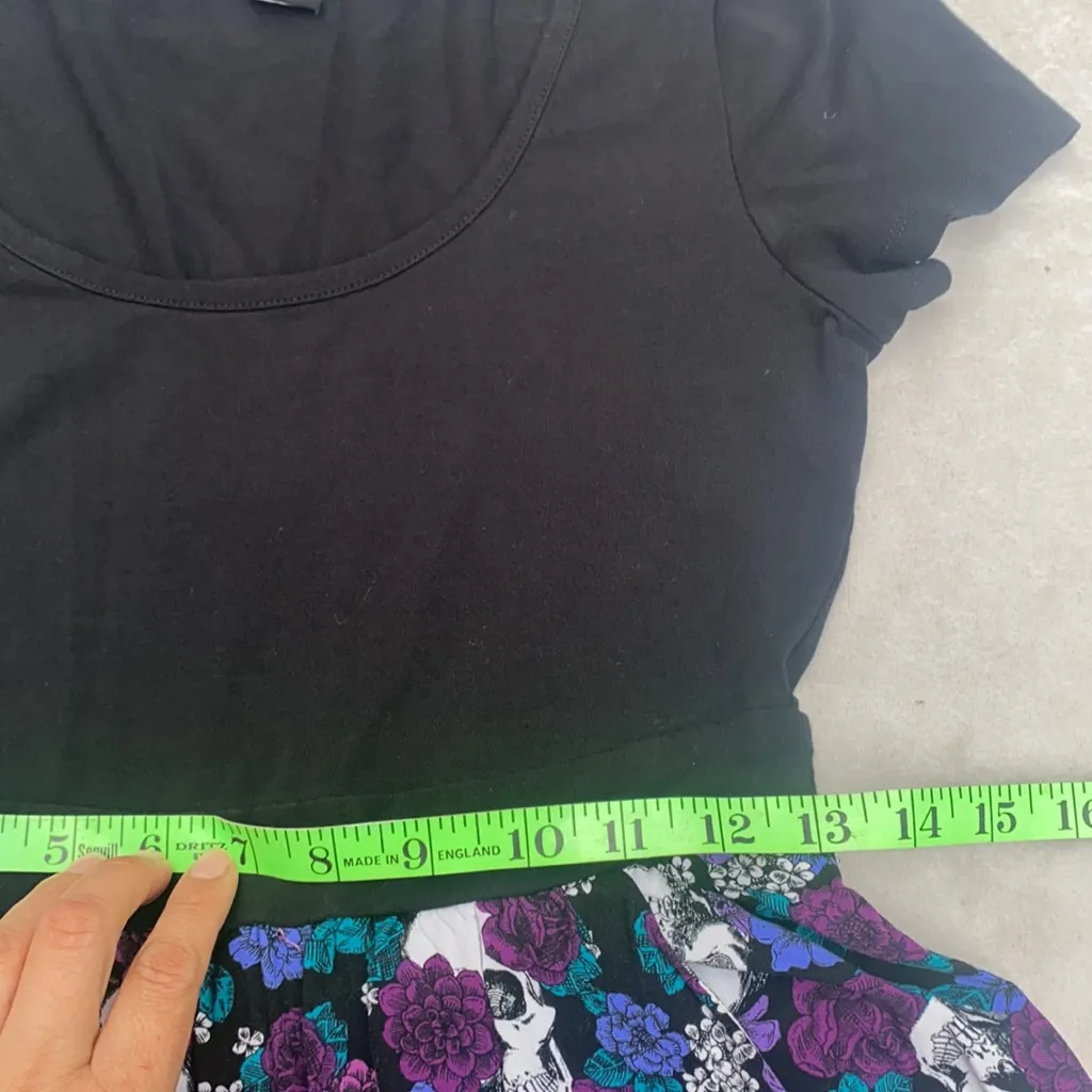 Hot Topic Black & Purple Floral Skull Dress - Image 6