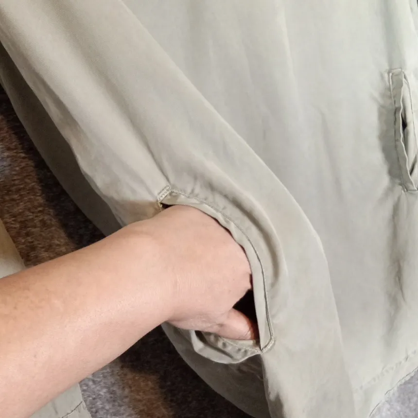 Quince Vintage Wash Tencel Tunic Dress Olive Green Womens XS - Image 4