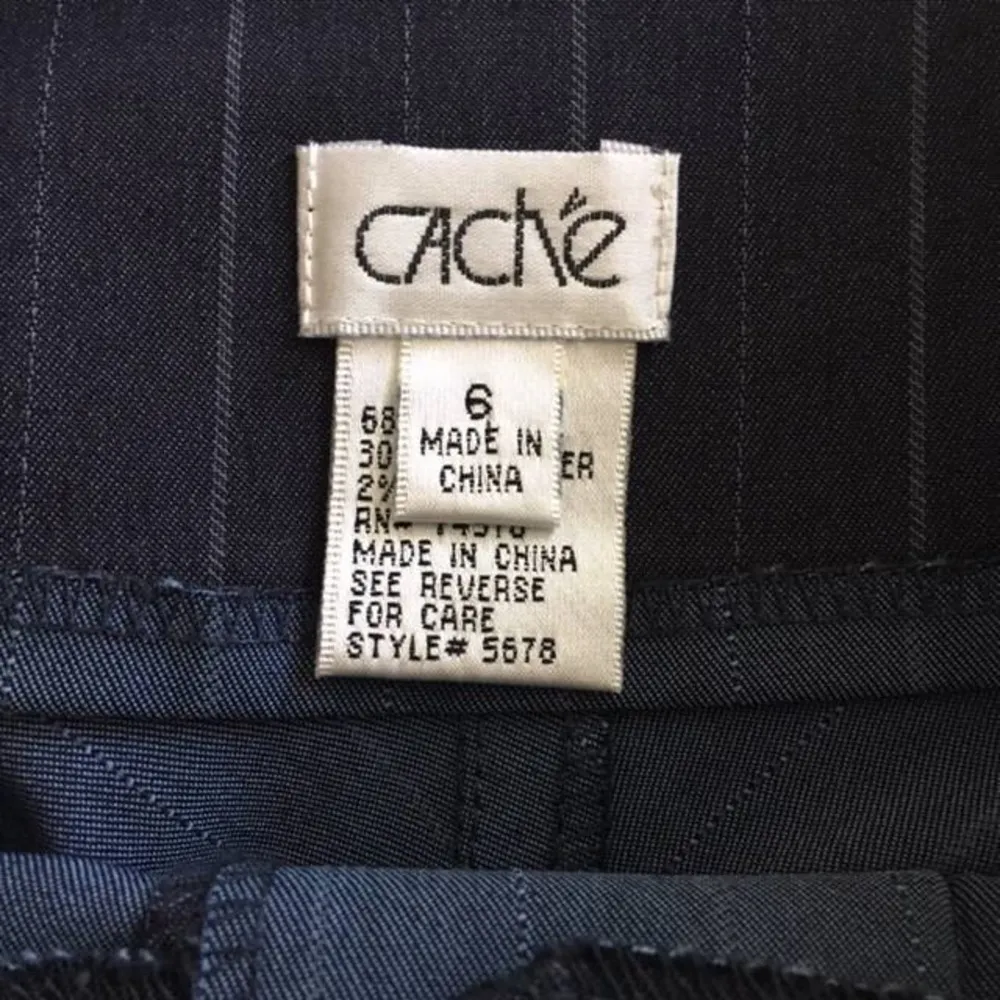 Cache  Slate Gray Pinstriped Straight‎ Skirt - Image 2