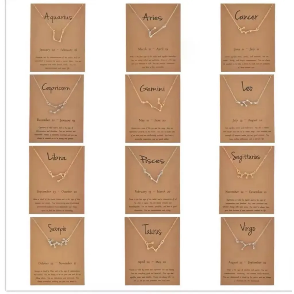 NEW Taurus 18k Gold Constellation‎ Zodiac Star Necklace Birthday Astrology - Image 11