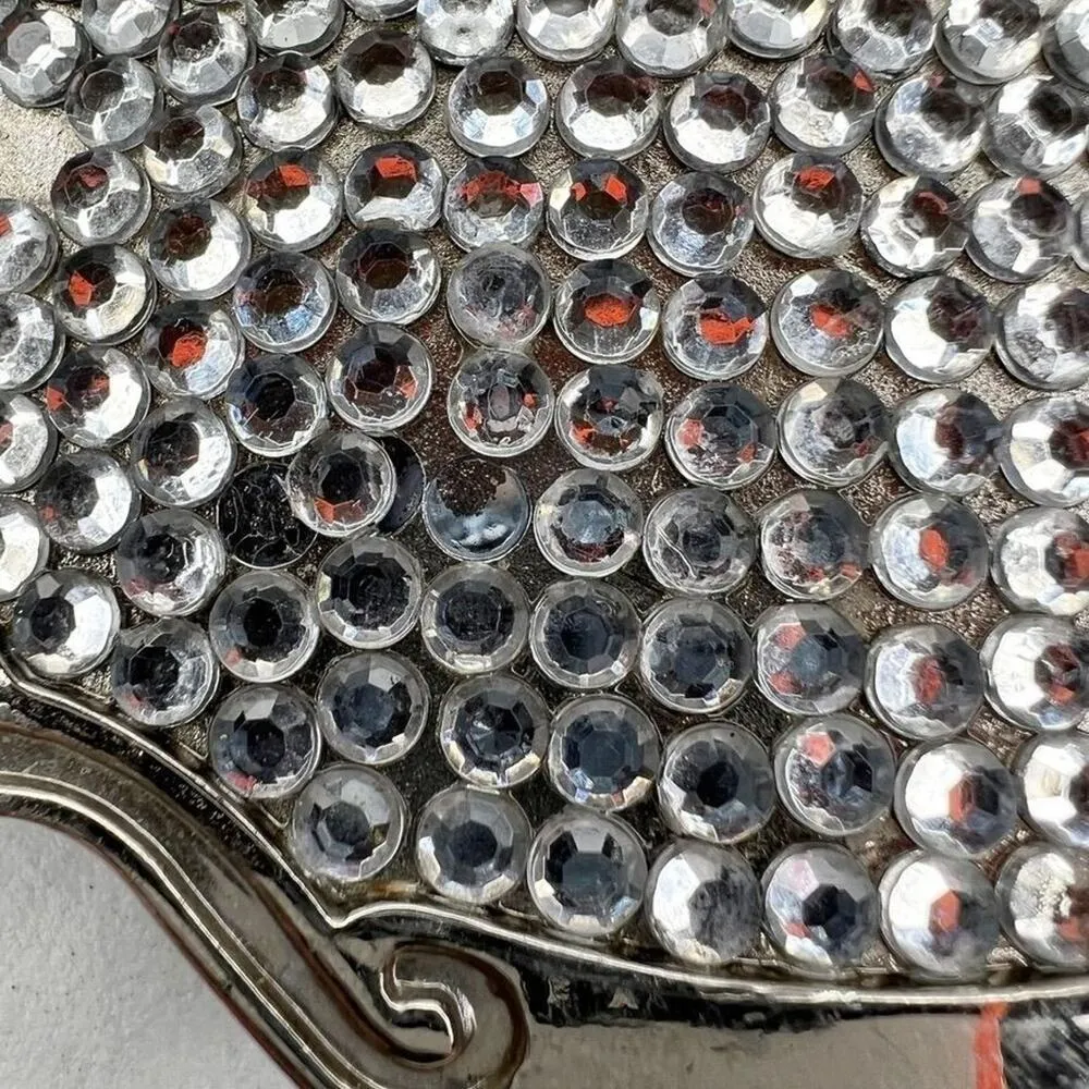 Silver Tone Rhinestone Scroll Western Bling Belt Buckle - Image 7