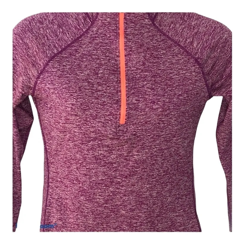 Tangerine Marble Quarter Zip Pullover Neon Pink Orange Size Medium - Image 5