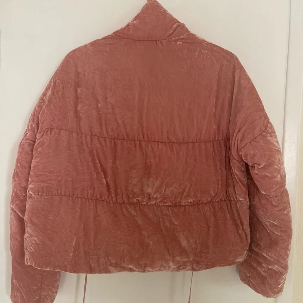 Pink Velour/Velvet Puffer Jacket - Image 3
