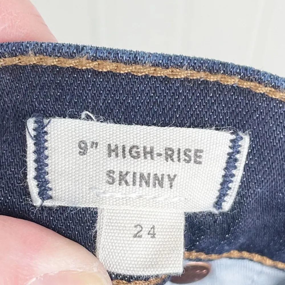 Madewell 9" High-Rise Skinny Jeans in Larkspur Dark Wash Denim F8990 Size 24 - Image 7