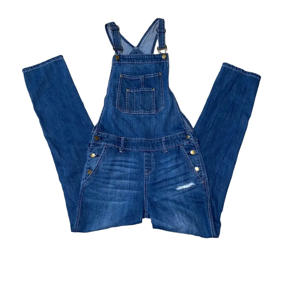 CIE Denim Distressed Overalls size 3 Two front and back pockets - Image 97