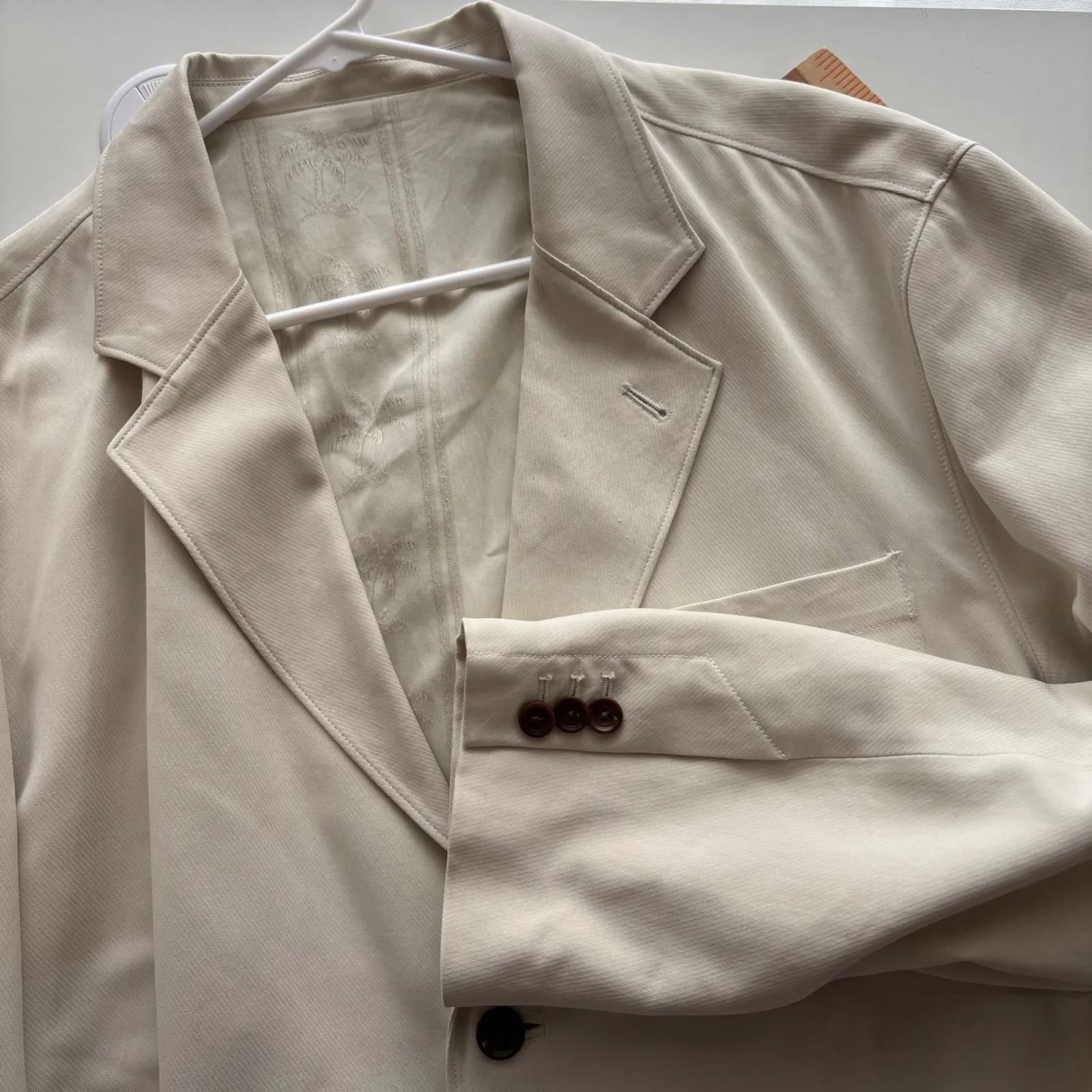 Tommy Bahama Silk Blend Blazer Jacket Cream XL Menswear Inspired - Image 8