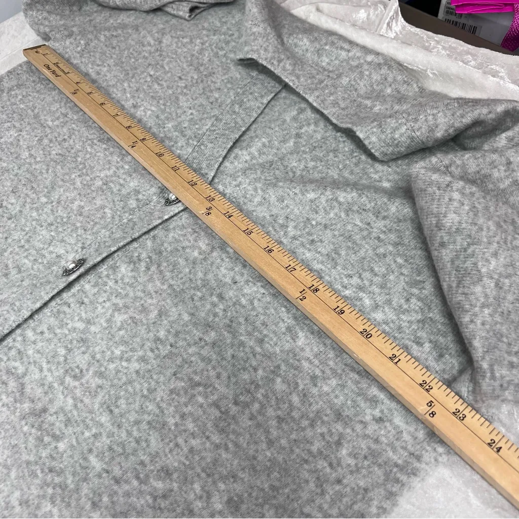 Talbots Plus 1x Light Gray Cardigan Sweater wool alpaca button up pearl buttons - Image 4