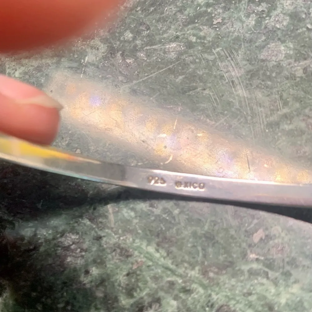 AWK Monogram Clasp Bangle Bracelet Sterling Silver 925 Mexico 7” - Image 8