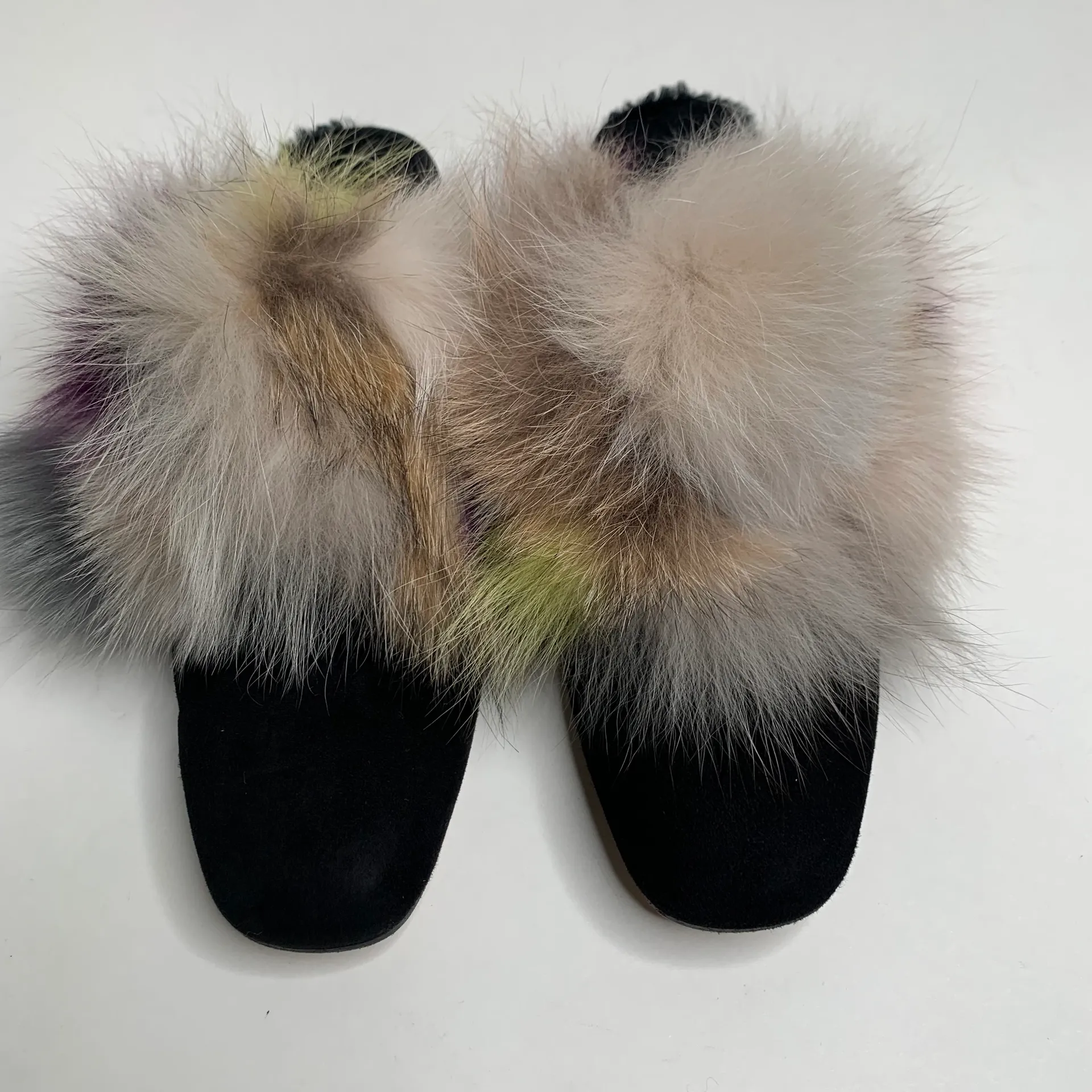 Stuart Weitzman Furgetit Fox Fur Mules - Image 2