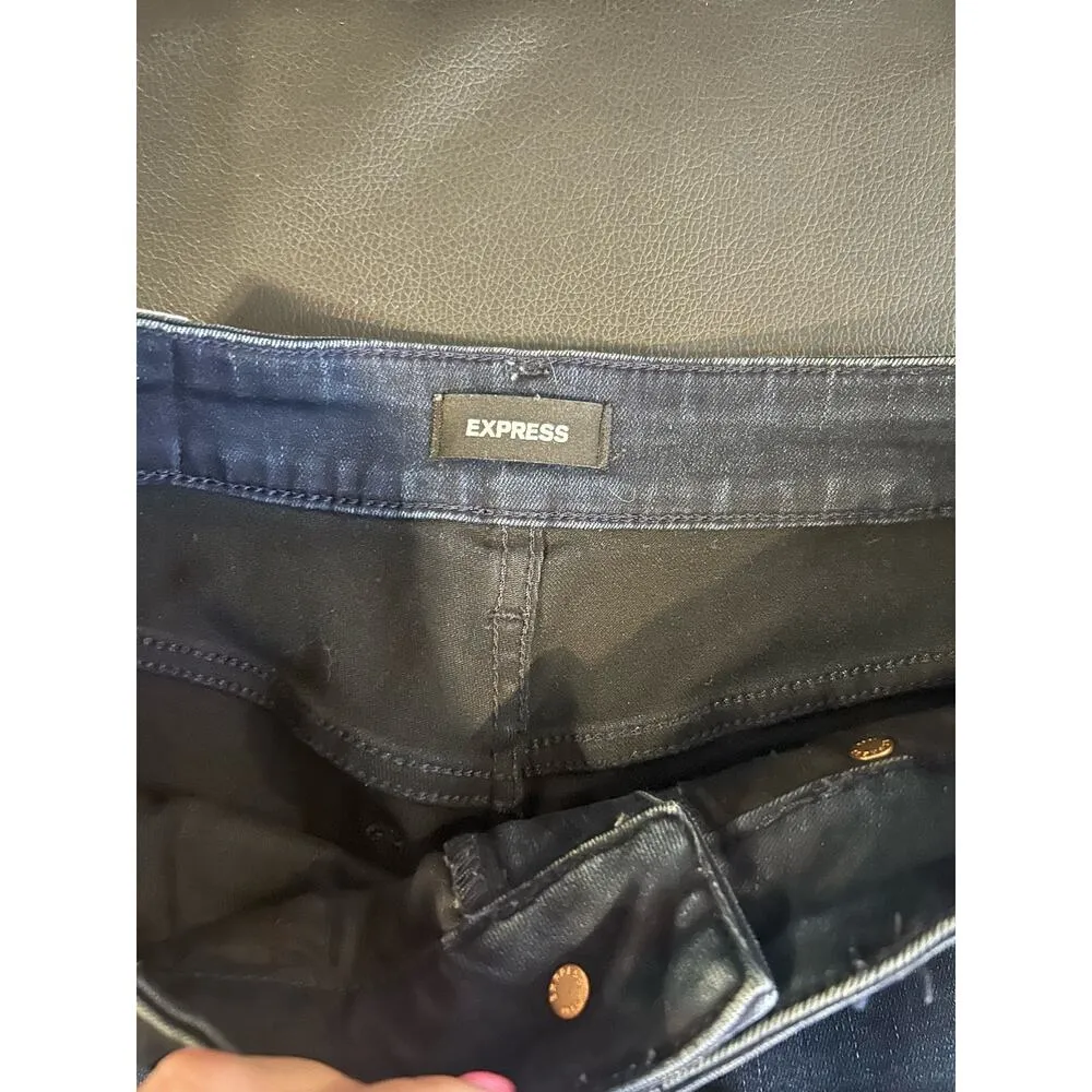 EXPRESS  Darkwash Women Jeans in size 8R Curvy Bootcut Classic Closet Stape - Image 3