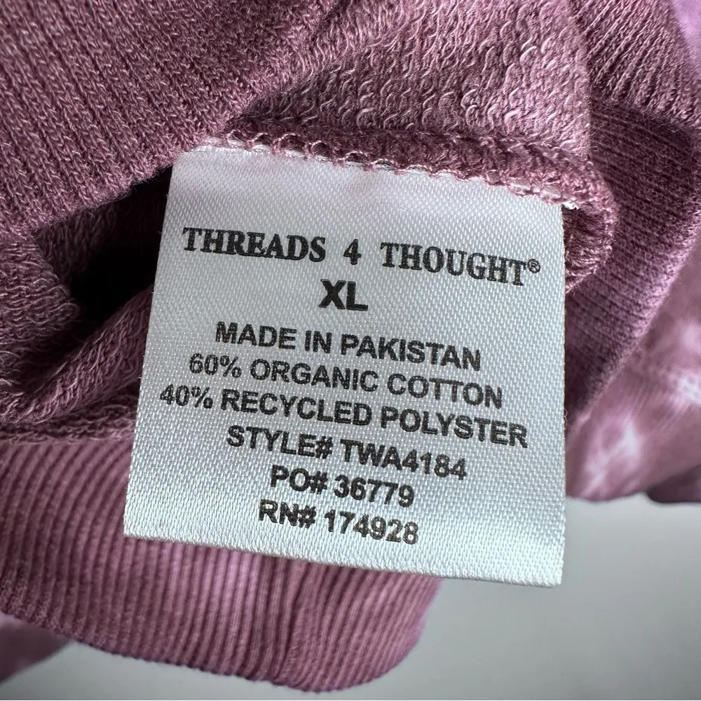 Threads 4 Thought NWT Roe Purple Tie Dye Cropped Hoodie Size XL - Image 4