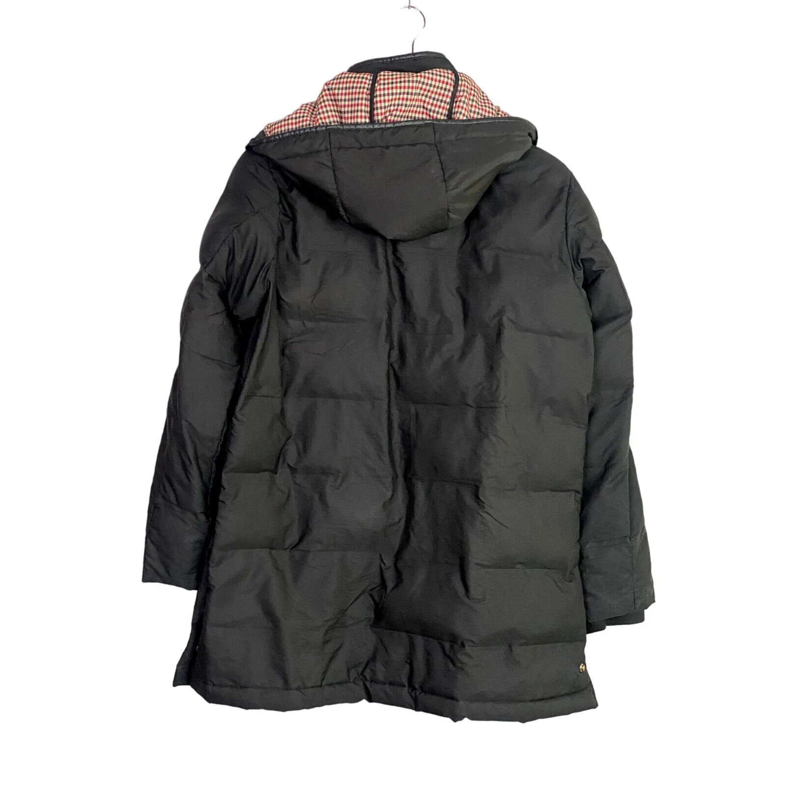 Zara Long Puffer Parka Hooded Jacket Long Sleeves Pockets Button Zip XS Black - Image 6