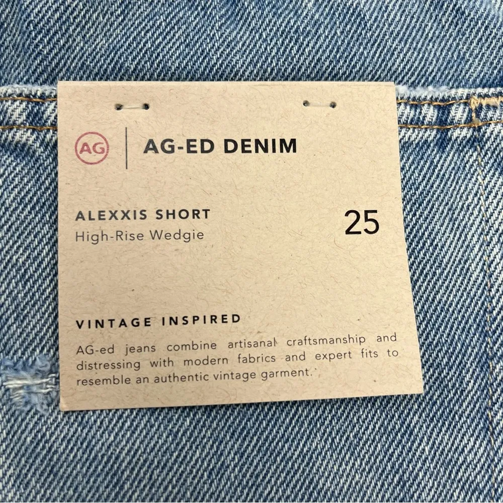 AG Adriano Goldschmied Alexxis Short High Rise Wedgie Women SZ 25 Blue Denim NEW - Image 7