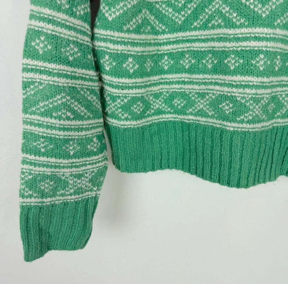 NWT  Fairisle Snowdrift Sweater Boxy Cozy Green Size XS NEW - Image 11