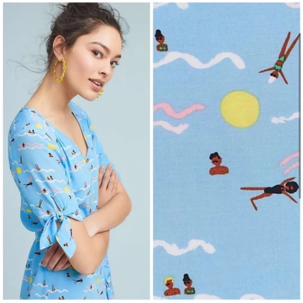 Anthropologie Larke Southwoods Swimmers Tie Waist Dress Size Large - Image 3