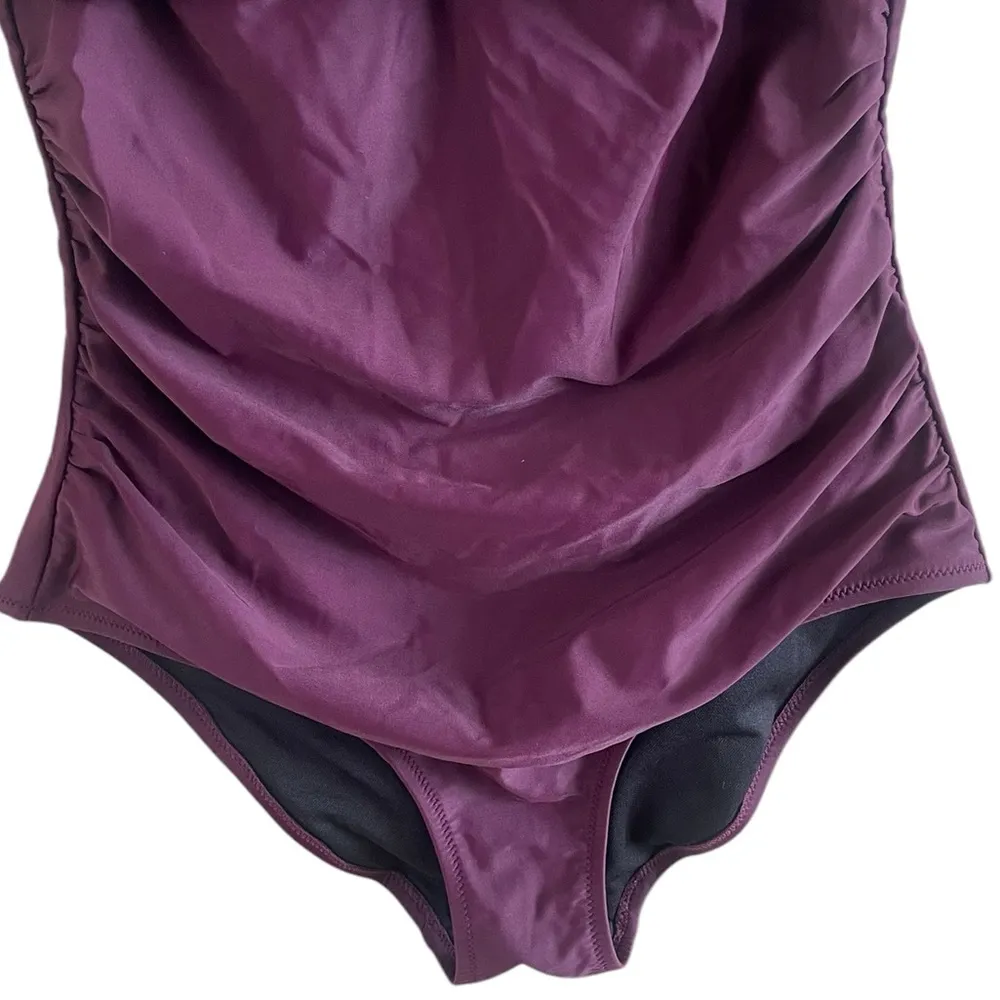 Seekers Essentials Women’s Sz 8 Purple One Piece Swim Suit - Image 3