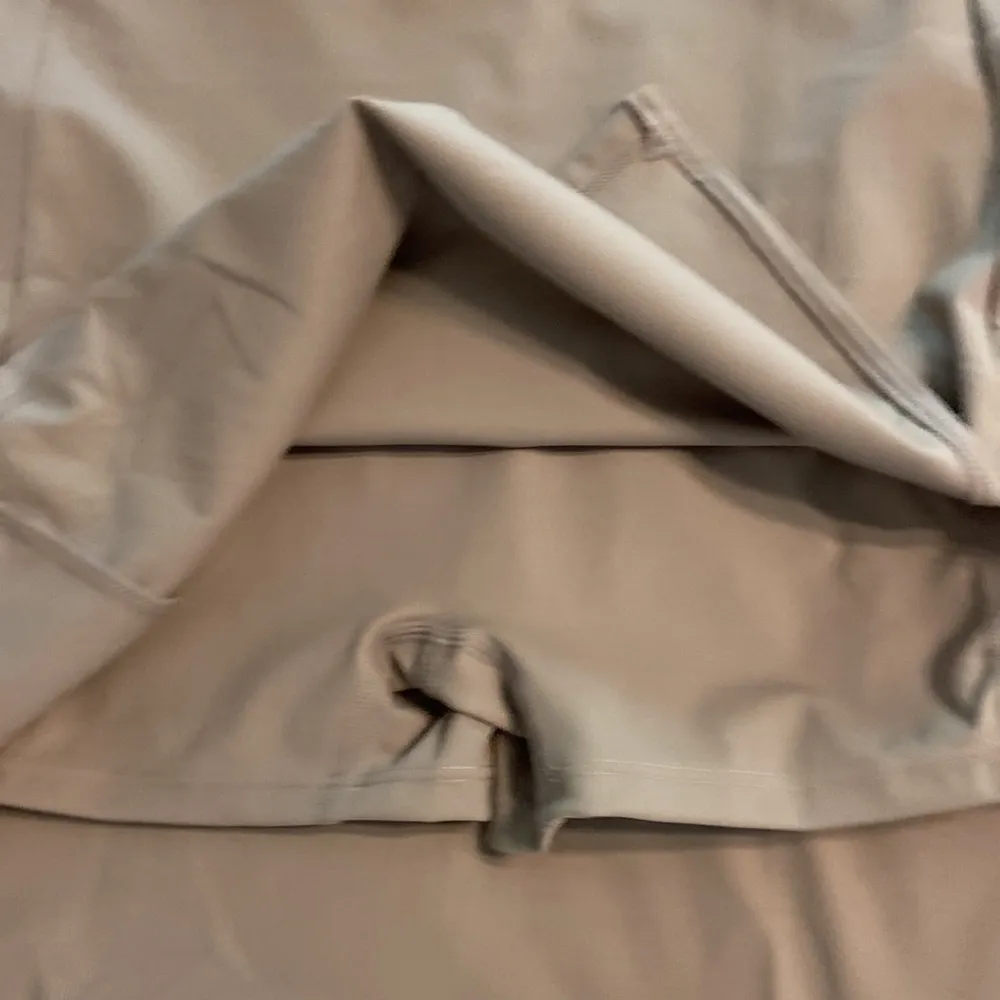 QINSEN tan/ gray Slip Dress size L brand new length 27” adjustable stripe Brown Size L - Image 10