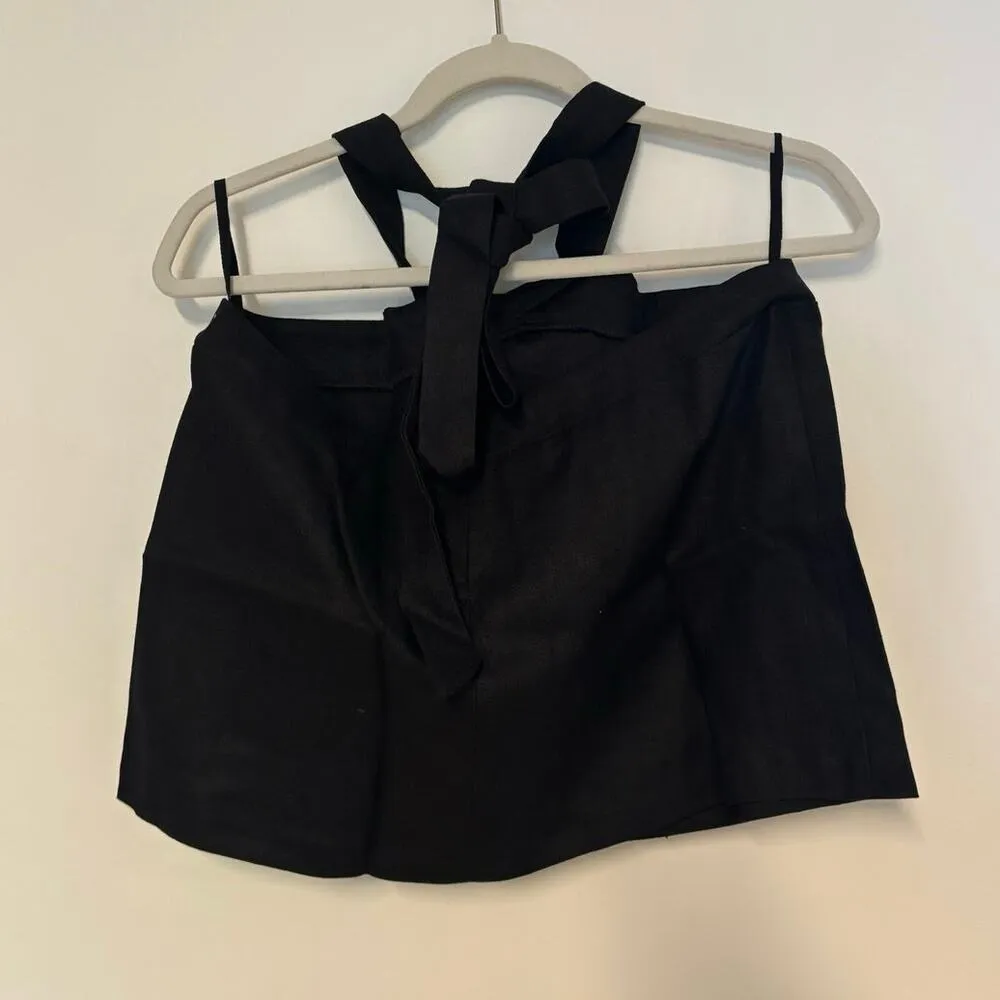 NWT RUMER Avalon Wrap Skirt In Black Linen Size Medium - Image 7