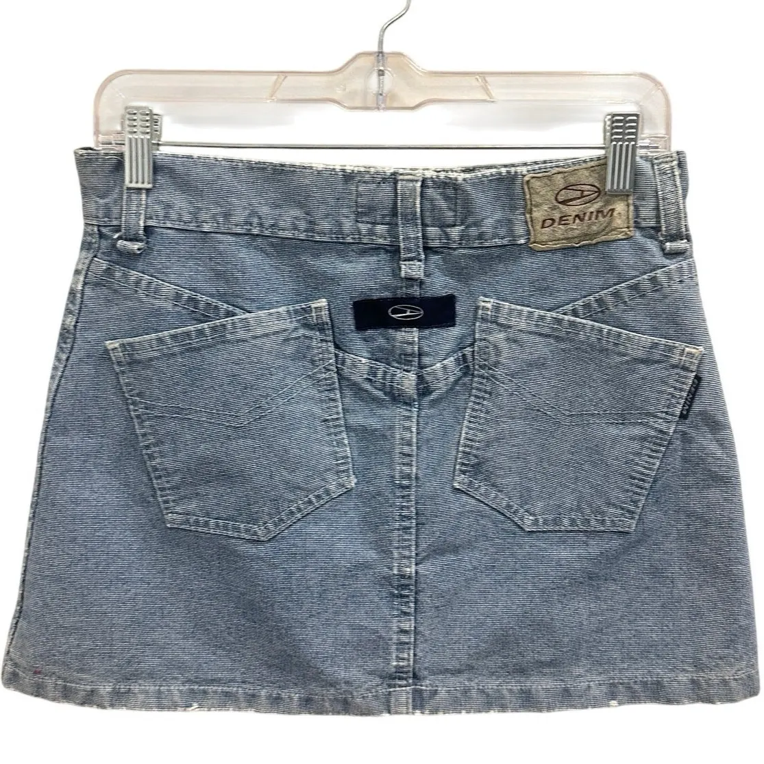 Destroy John Richmond Vtg Y2K Slub Denim Button Front Grunge Punk Mini Skirt 6 Blue - Image 2