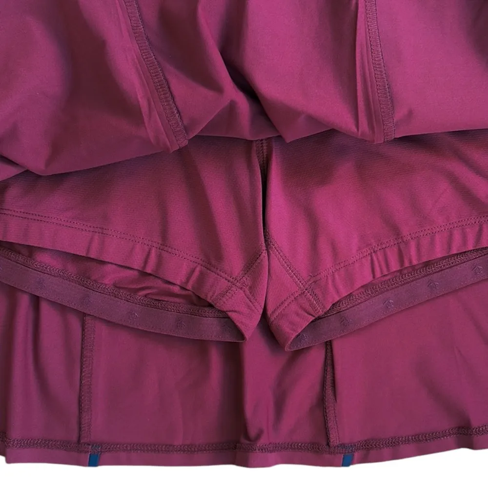 NWT Original Penguin Multi Piped Pleated Skort Burgundy Blue Size XL - Image 7