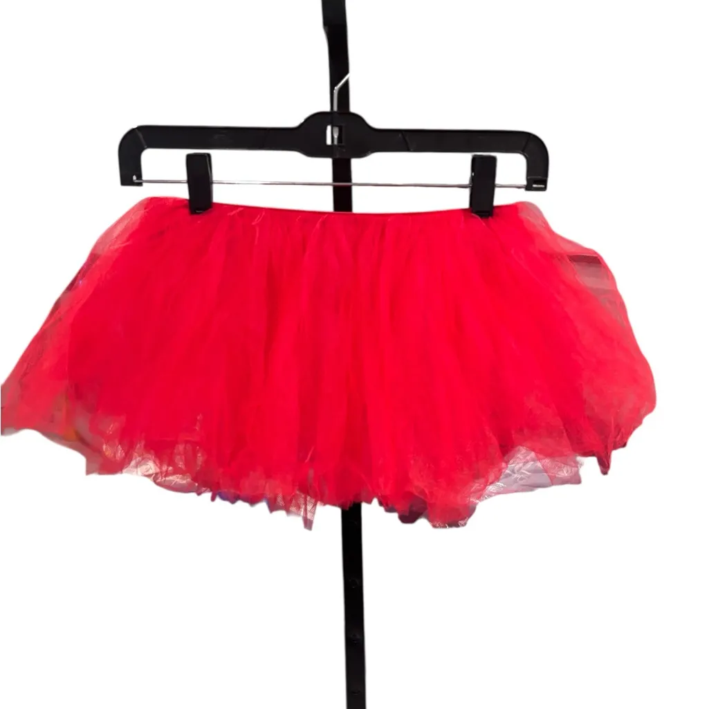 Vibrant Red Tulle Mini Skirt Size Small - Image 4