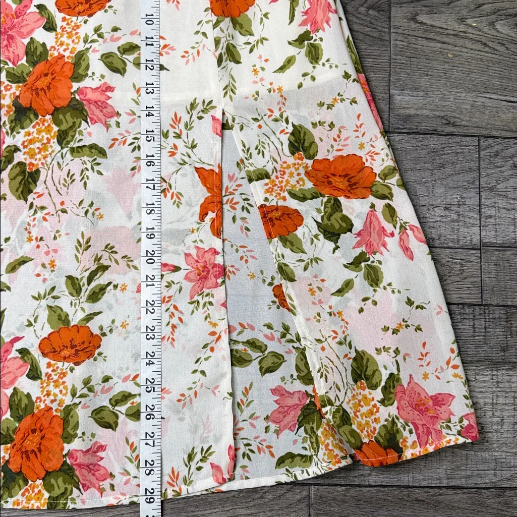 NLW Current Fashion Floral Dress with Ruffle Straps & Leg Slit - Image 5