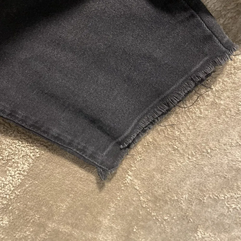 Sonoma Jeans Womens 14 Straight Leg Faded Black High Rise Frayed Hem Minimalist - Image 4