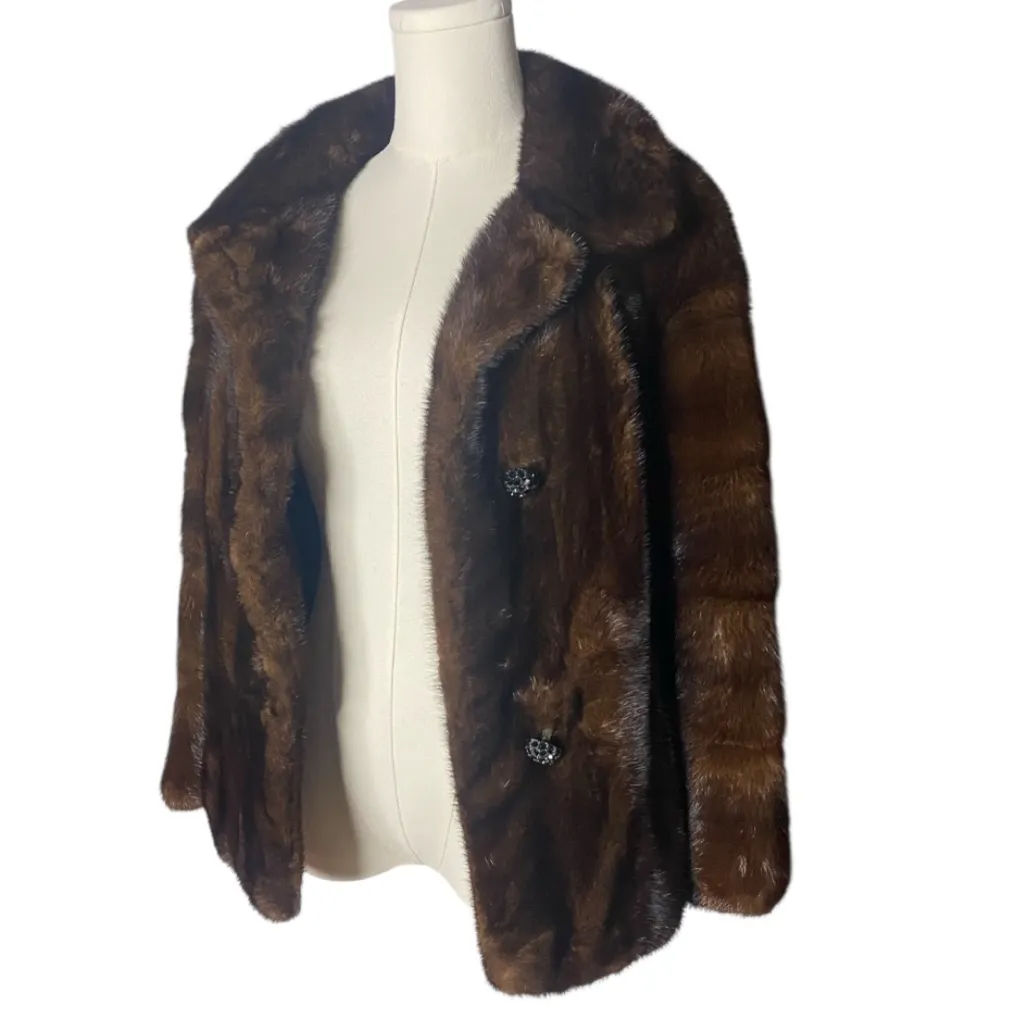 VTG Gerhardt Furs Kansas City Dark Ranch Mink Fur Coat Stroller
Monogram RKR M/L Brown Size undefined - Image 9