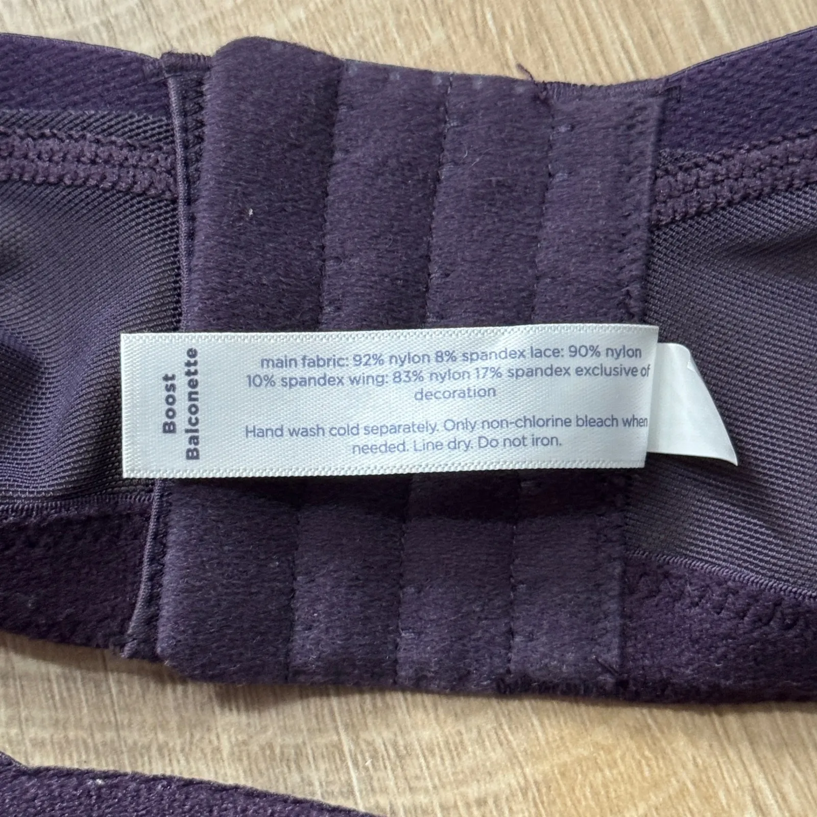 Cacique Boost Balconette Bra 42DDD Purple Floral Lace Underwire Adjustable - Image 7