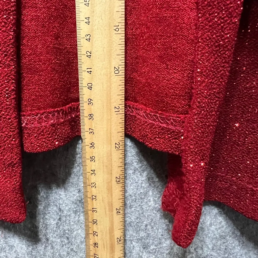 Vintage Ronni Nicole Sparkly Cardigan Shrug Open Front Red Party Top Size 12 - Image 3