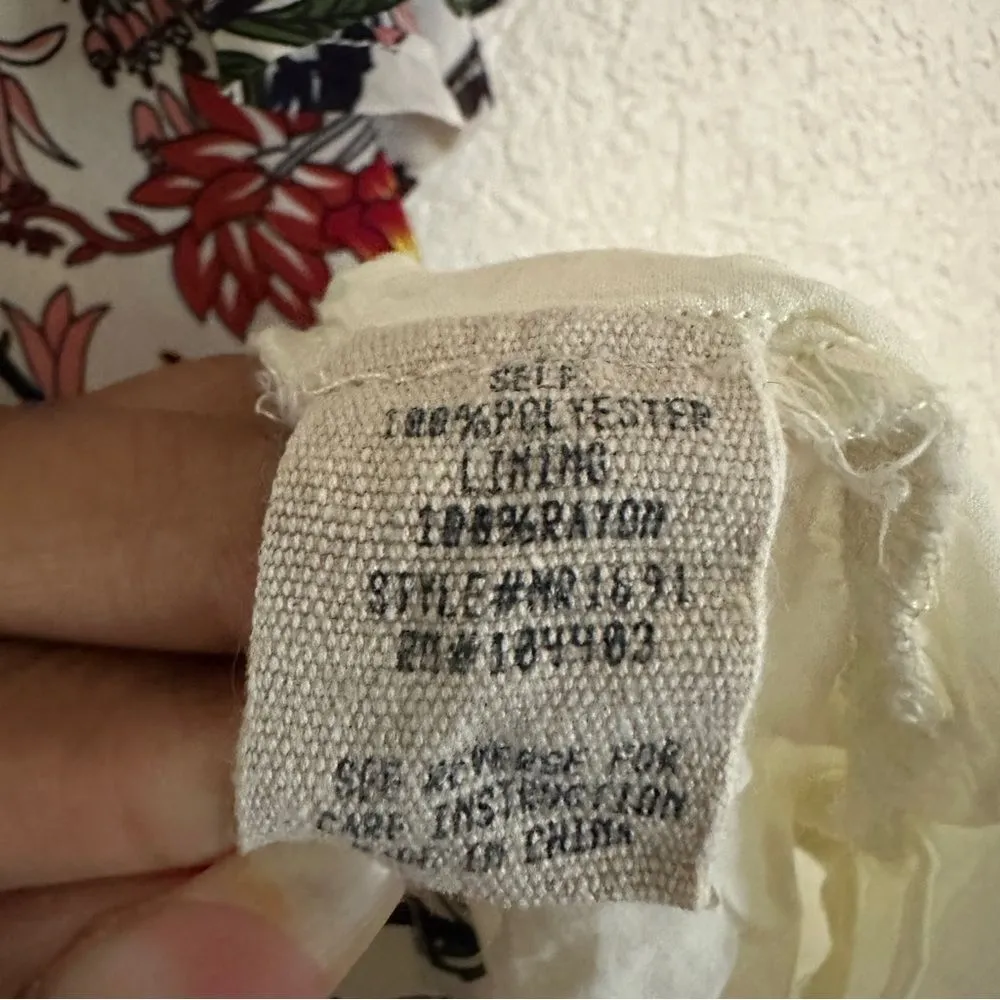 Anthropologie Moon River Floral A-Line Dress Button Tie Flutter Sleeve Size M - Image 9