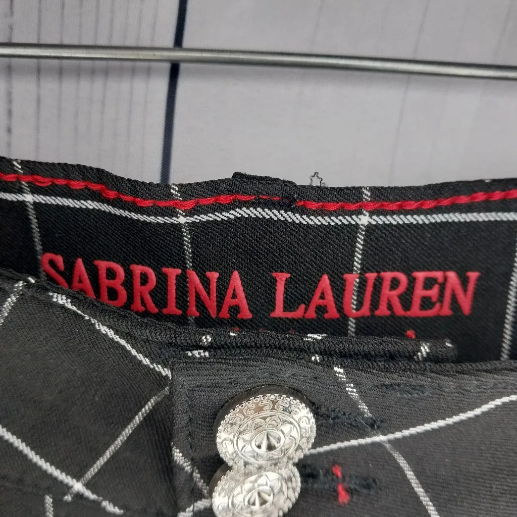 Sabrina Lauren Retro Grunge Black and White Checkered Ankle Pants Size 18W - Image 7