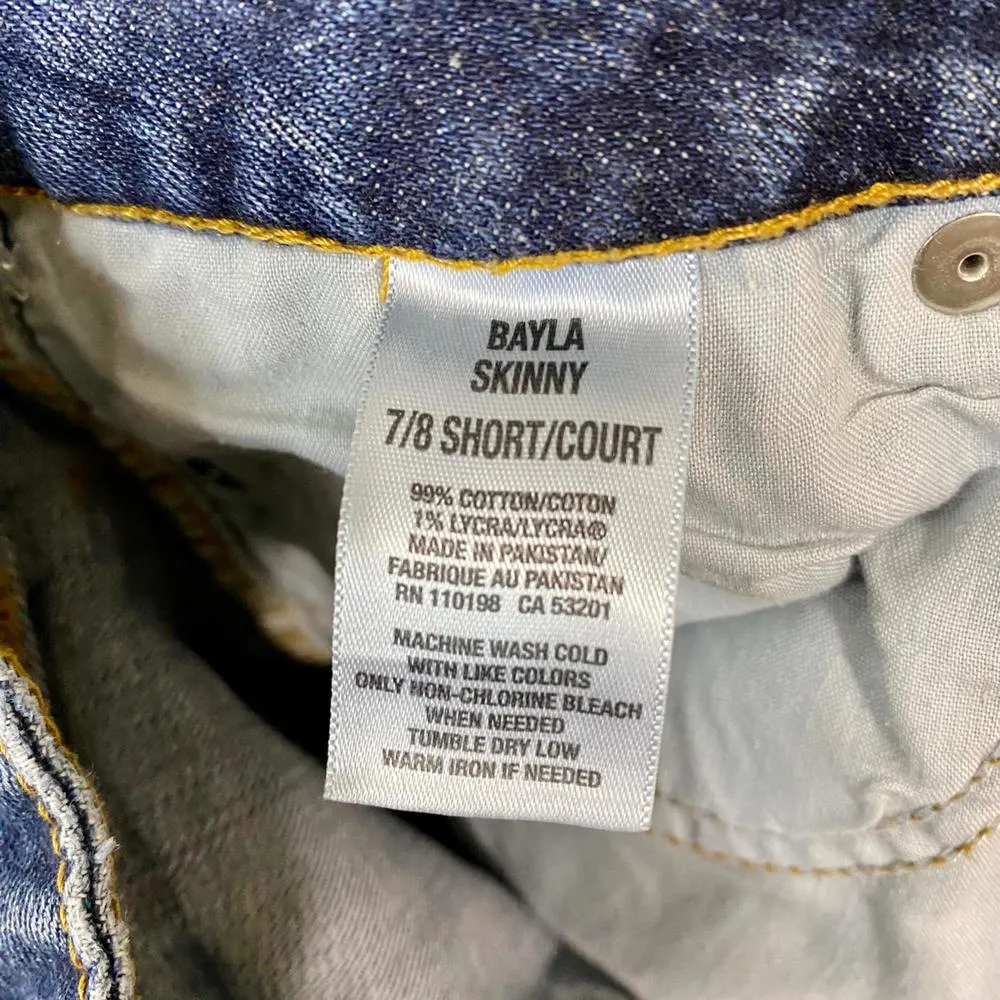 Aeropostale Women's Bayla Skinny Jean Dark Blue Wash Size 7/8 Short EUC - Image 5