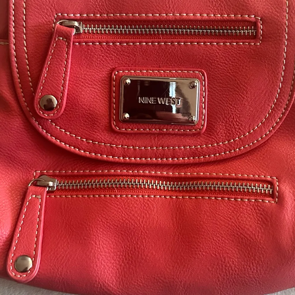 Nine West Crossbody Bag Tangerine Faux Leather - Image 3